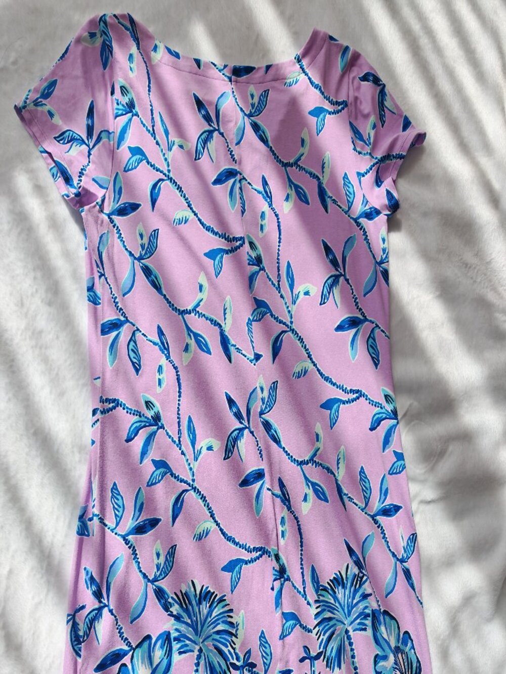 Lilly Pulitzer Elephant Print Dress Pink Blue Palm Shift Mini Size L - Picture 11 of 13